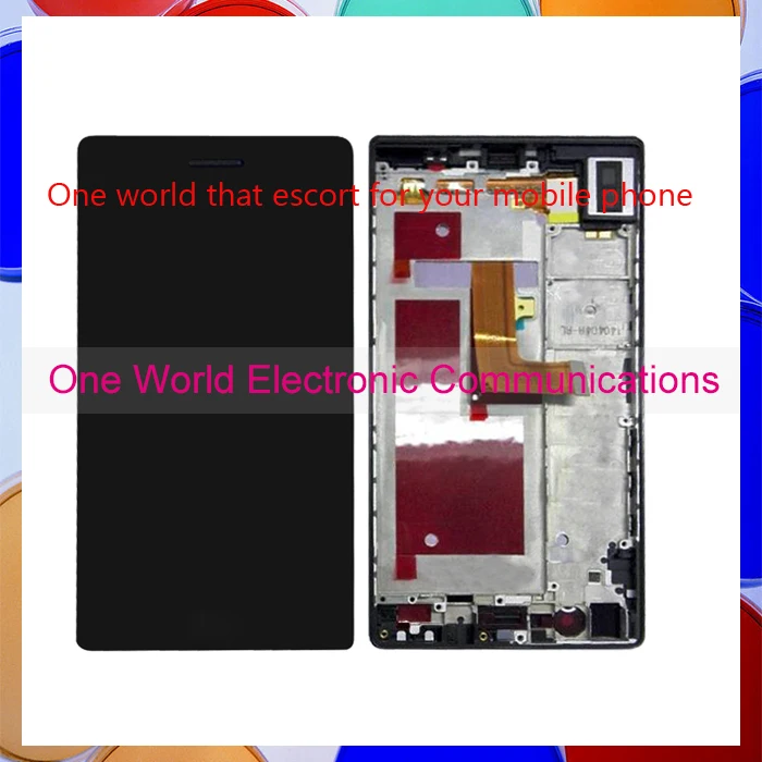 

100% original Top quality Lcd Assembly LCD Digitizer Touch Screen  Complete with frame For Huawei P7 with free shipping
