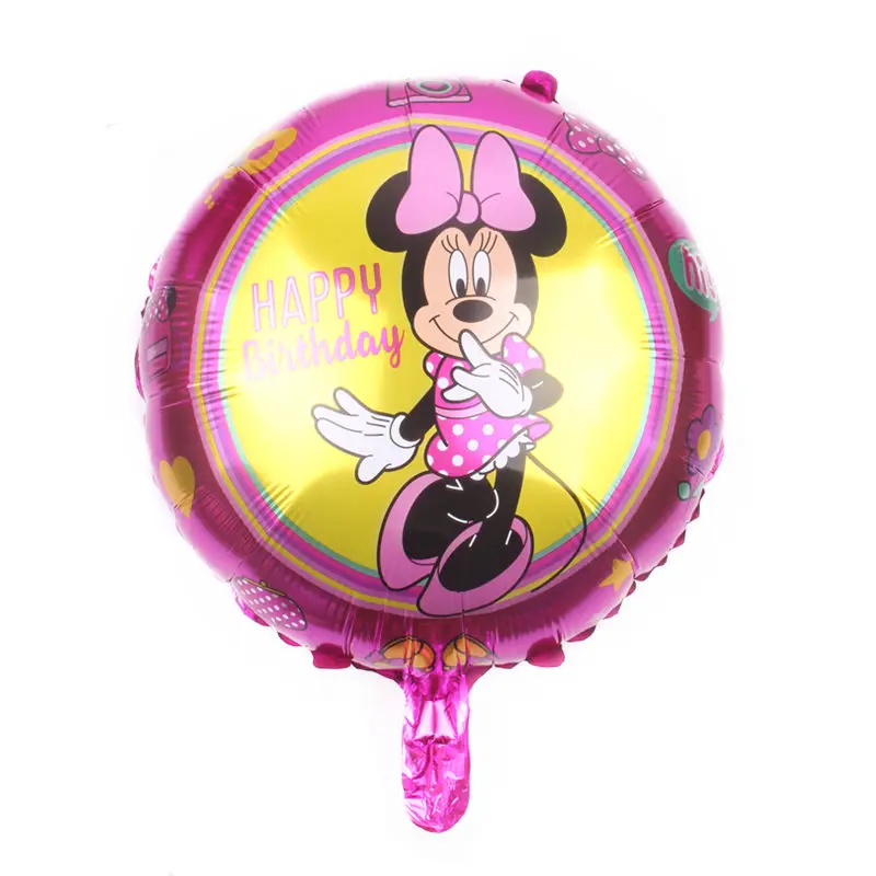 

XXPWJ New 18-inch round Minnie Happy Birthday Balloons Birthday party decorating balloons High quality K-018