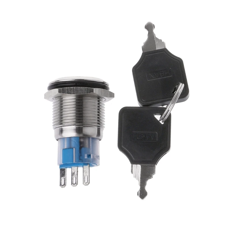 

Waterproof Key Lock Button Switch Flat Round Stainless Steel Metal Lock Key used in all kinds of household appliances.