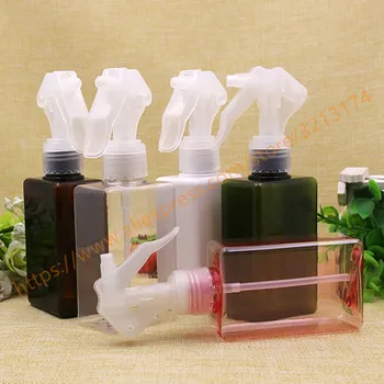 

150ml pretty colors square PET trigger spray bottle with clear sprayer gun.watering spray bottle,toilet water refillable bottle