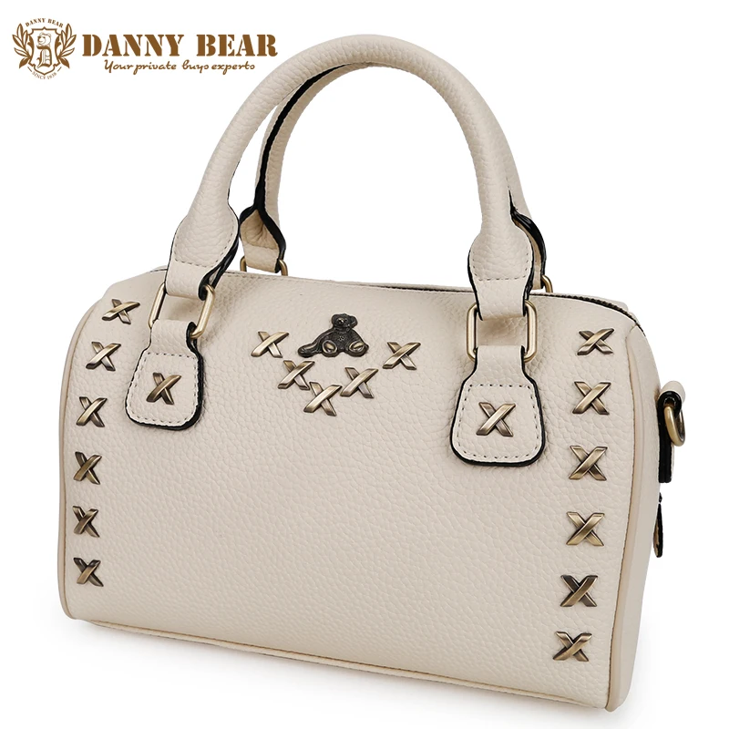 Danny Bear Women Leather Handbags Brand Designers Fashion Rivet Danny Bear Women Leather Handbags Brand