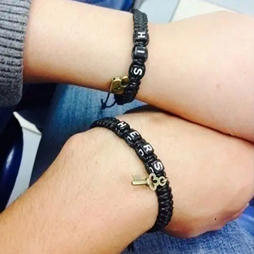2Pcs Hers His Braid Tangle Couple Bracelets Gift Lovers' Bracelets Valentine Gifts for Couple drop shipping