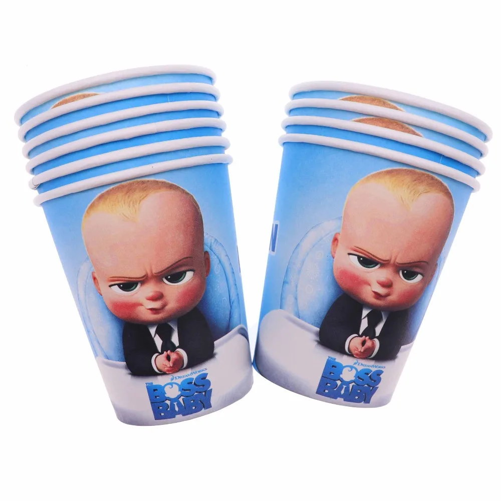 Boss Baby тема вечерние одноразовые посуда день рождения, детский душ вечерние бумажная чашка Полотенце Украшение