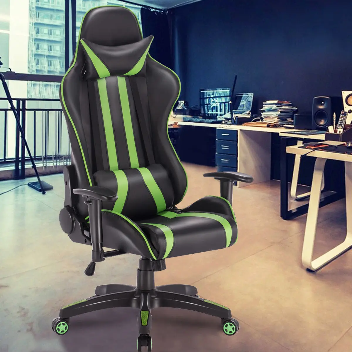  Home Office High Back Gaming Chair Racing Reclining Chair Swivel