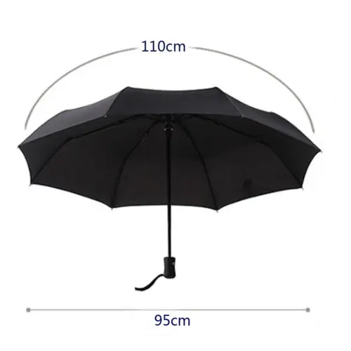 Automatic Umbrella Windproof Mens Black Compact Wide Auto Open Close Lightweight