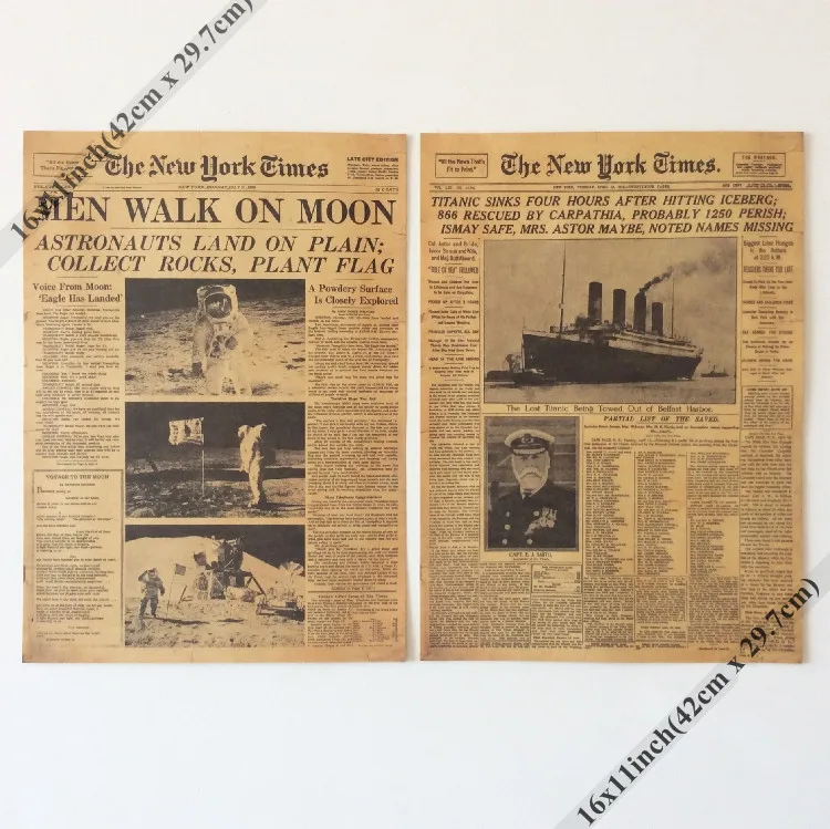

Mixed order and combine shipping Vintage Style Retro Paper Poster 16" x 11" New York Times news paper