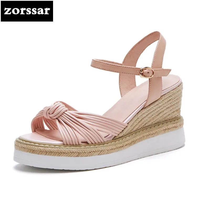 

{Zorssar} 2018 Summer Style Women Wedge Sandals Fashion Concise Open Toe Platform High Heels Sandals Women Casual Shoes