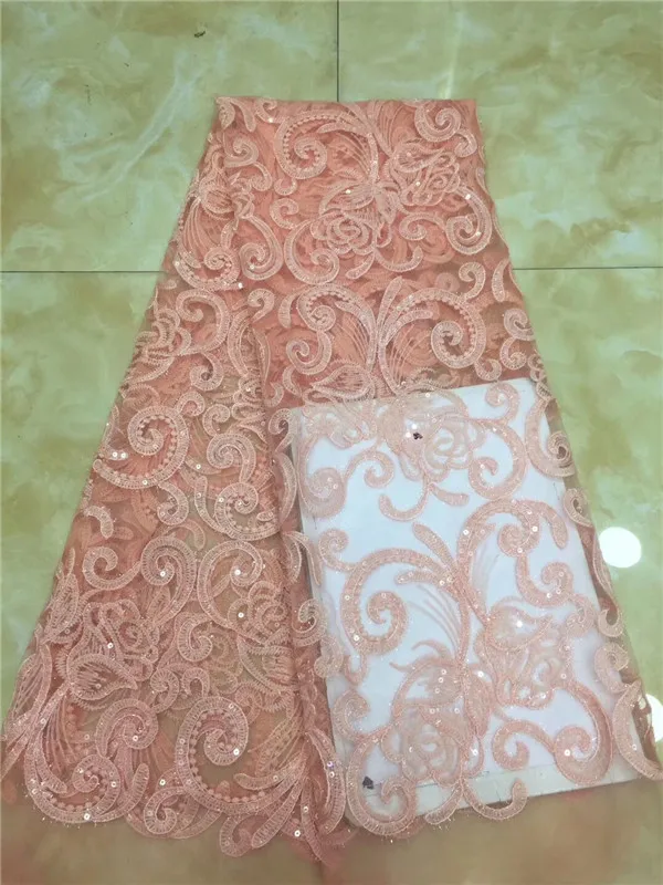 Sequined Style African High Quality Net Wedding Lace Fabric 2019 New Nigeria Sequins Guipure Tulle Sewing Evening Dress Material | Дом и сад