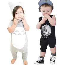 Cartoon Totoro Boy Romper Summer Style Baby Clothes Letter Printed Girl Rompers Jumpsuit 2017 Fashion Infant Clothing fantasia