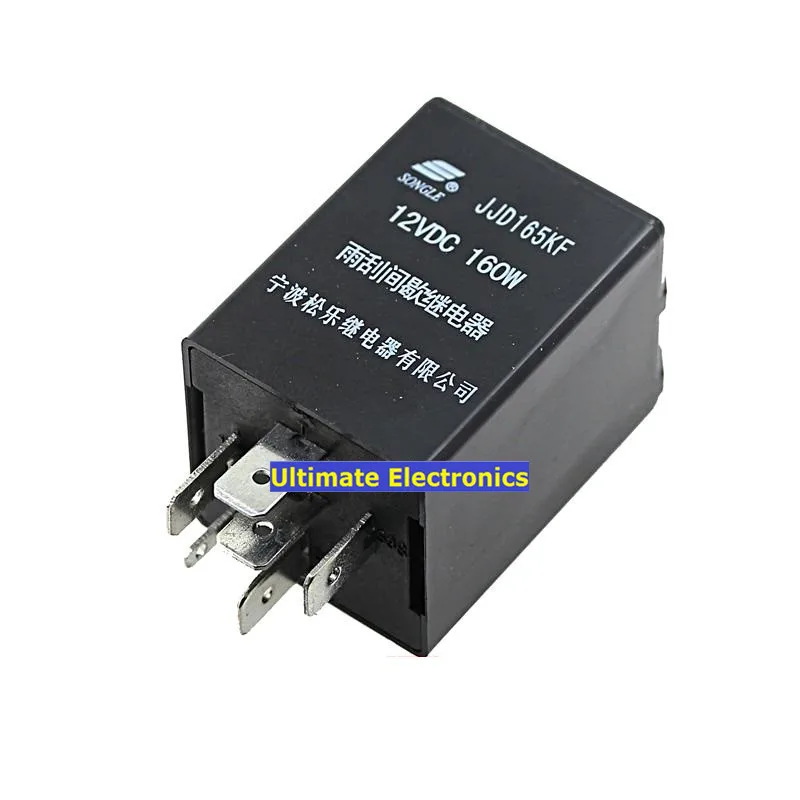 2pcs JJD165KF 12VDC 160W wiper intermittent relay DC10 15Vin