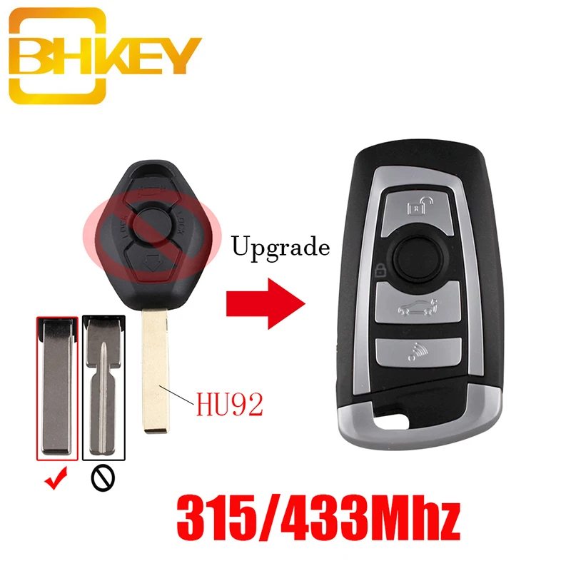 

BHKEY New style 3Button Remote key For BMW 315/433Mhz ID44 Chip for BMW EWS 325 330 318 525 530 540 E38 E39 E46 M5 X3 X5 HU92