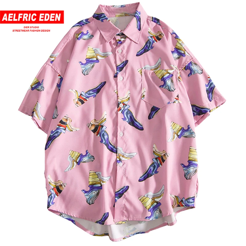 

Aelfric Eden 2019 Short Sleeve Creative Printed Shirt Men Women Fashion Hawaii Beachwear Harajuku Shirts Casual Streetwear Tops