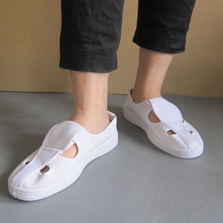 Manufacturers Provide Workshop PVC Bottom Breathable Sneakers Work Anti-static Shoes Antistatic Canvas Four Eye Shoes Dust-Free