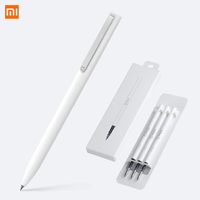 Xiaomi Mijia Pen 0.5mm Swiss Refill Ink 143mm Rolling Roller Ball Mi Xiomi Xiami Sign Signing Ballpoint White