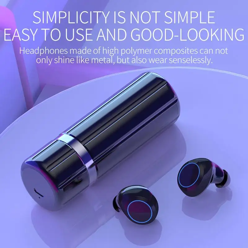 LEORY HM51 True Wireless blue tooth 5.0 Earbuds Smart Touch Hi-Fi Waterproof In-ear Earphone Headset With Charging Case