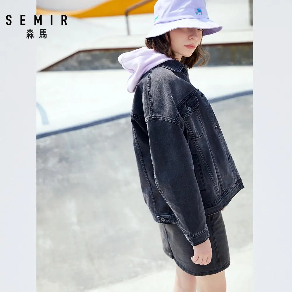 Куртка SEMIR женская джинсовая оверсайз из 100% хлопка модная повседневная верхняя