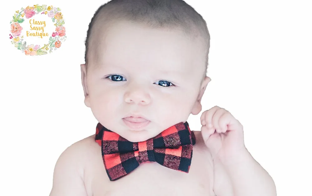 Newborn Infant Baby Boy Bow Tie Neck Bundle Set Studio Photography