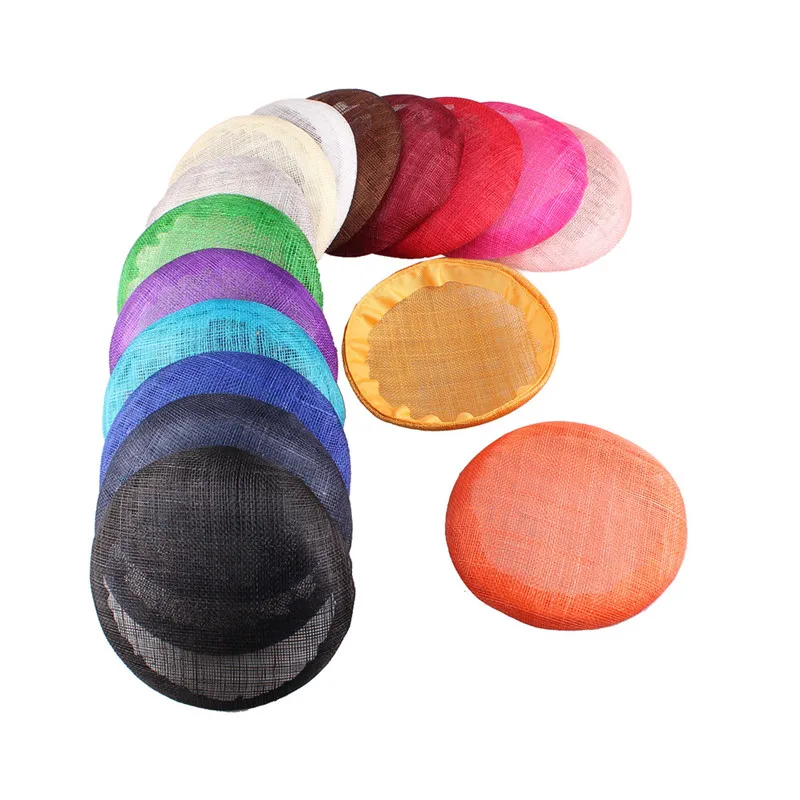 

16 Colors 15CM Round fascinator base sinamay fascinator hats craft for wedding occasion church hat DIY hair accessories 5pcs/lot