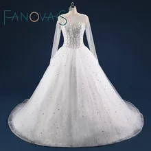 Real Photo Beaded Luxury Wedding Dress Ball Gown Wedding Dresses 2017 Long sleeves Wedding Gowns Bridal Gowns Princess wedding