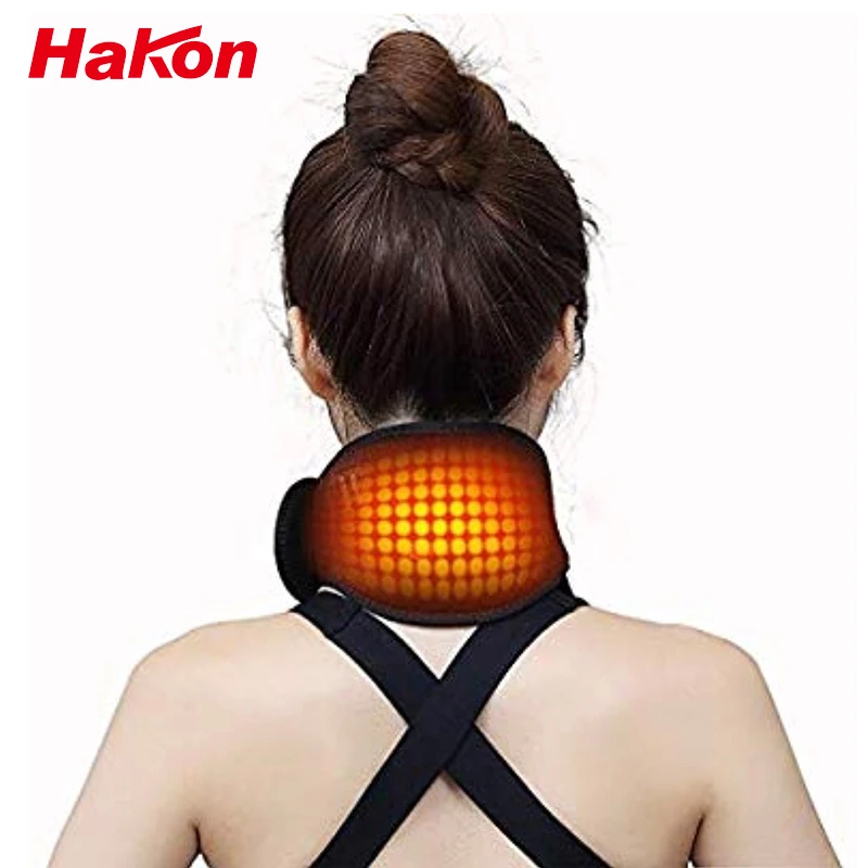 

Portable USB Heated Neck Support Long Infrared Heating Cervical Brace Therapy Lower Neck Injury Pain Stiff Fatigue Headache Wrap