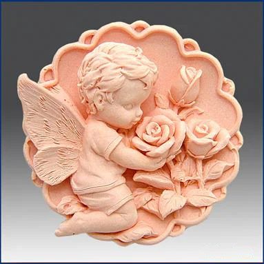 

Silica gel mould for handmade soap angle and rose