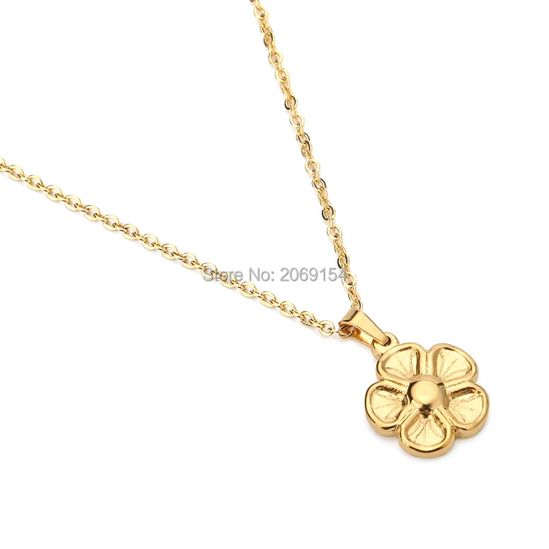 Women Necklace New Fashion Charm Gold Flower Pendant Jewelry Magnetic Stainless Steel Torque Female Vintage Long Chain | Украшения и