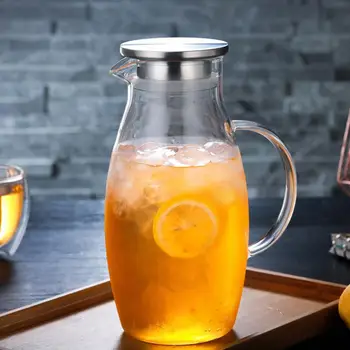 

1.8L Heat-Resistant Glass Teapot Water Jug Breakfast Fruit Lemon Juice Drinking Bottle Glass Container Bottle Tea Bottle Pot
