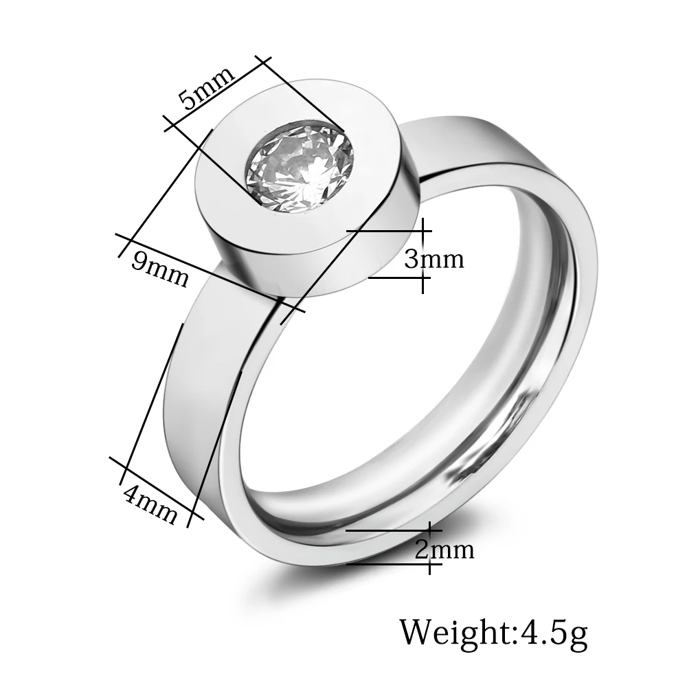 Модное Брендовое кольцо с кристаллами, циркониевые кольца из нержавеющей стали для женщин