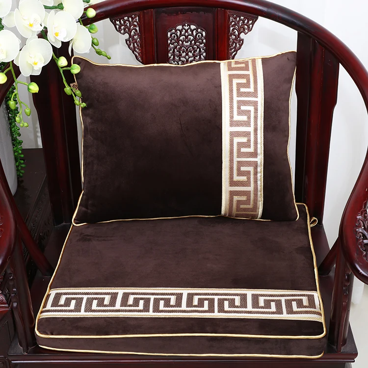 Patchwork Large Thicken Velvet Seat Cushion Chair Pad Luxury Seat