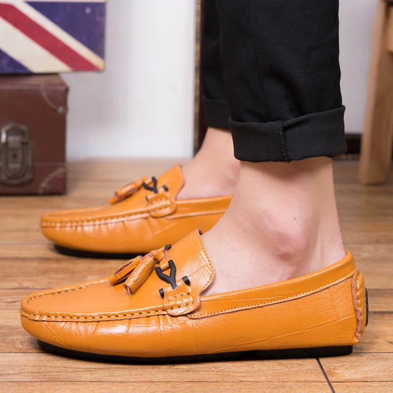 

Men Leather Casual Shoes Brand Slip on Mens Loafers Moccasins Casual for Driving Leather Sneakers 5