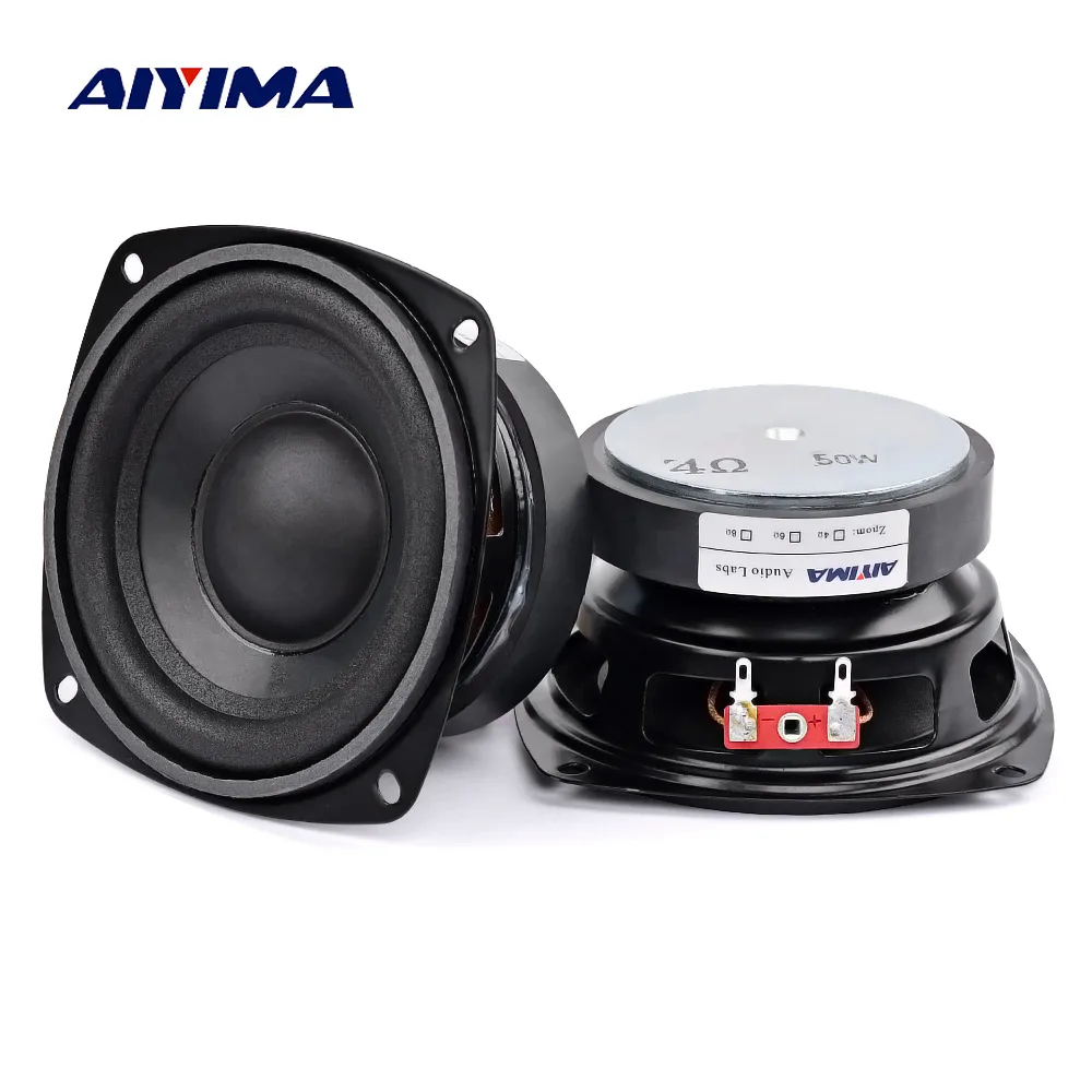 AIYIMA 2 Buah 4 Inci 50W Speaker Audio 