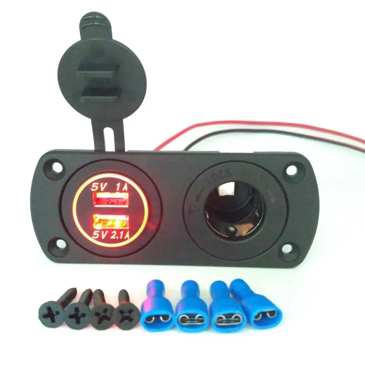 

Auto modification car room phone double USB car charge with single double Aperture 3.1A5V old model with blue light