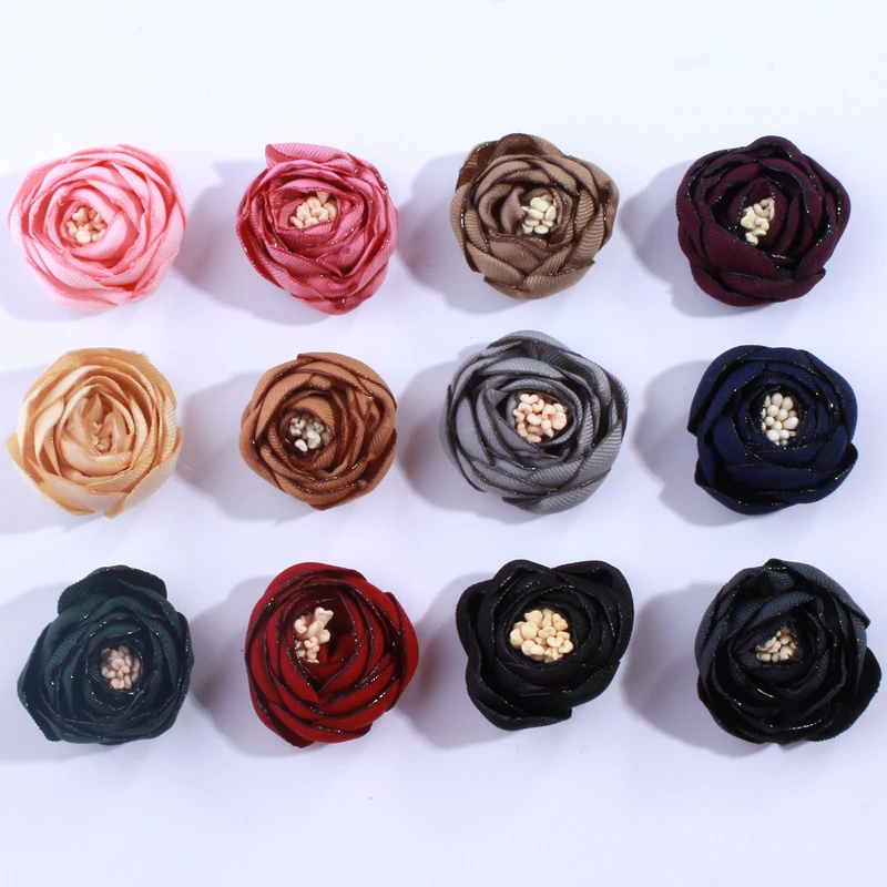 

120PCS 3CM New Born 3D Mini Satin Tulip Artificial Flowers For Home DIY Rose Wreath Flower For Wedding Party Decoration