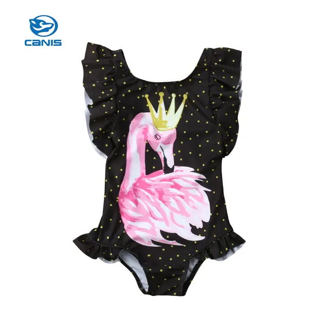 US $5.29 Toddler Kids Baby Girl Swimsuit Summer Ruffles Sleeveless Dot Swimwear Bathing Suit Swimming Costum