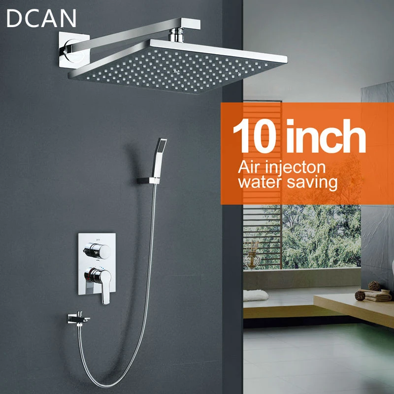 DCAN 10 Inch Air Shower Head Set Booster Saving Water Concealed Wall