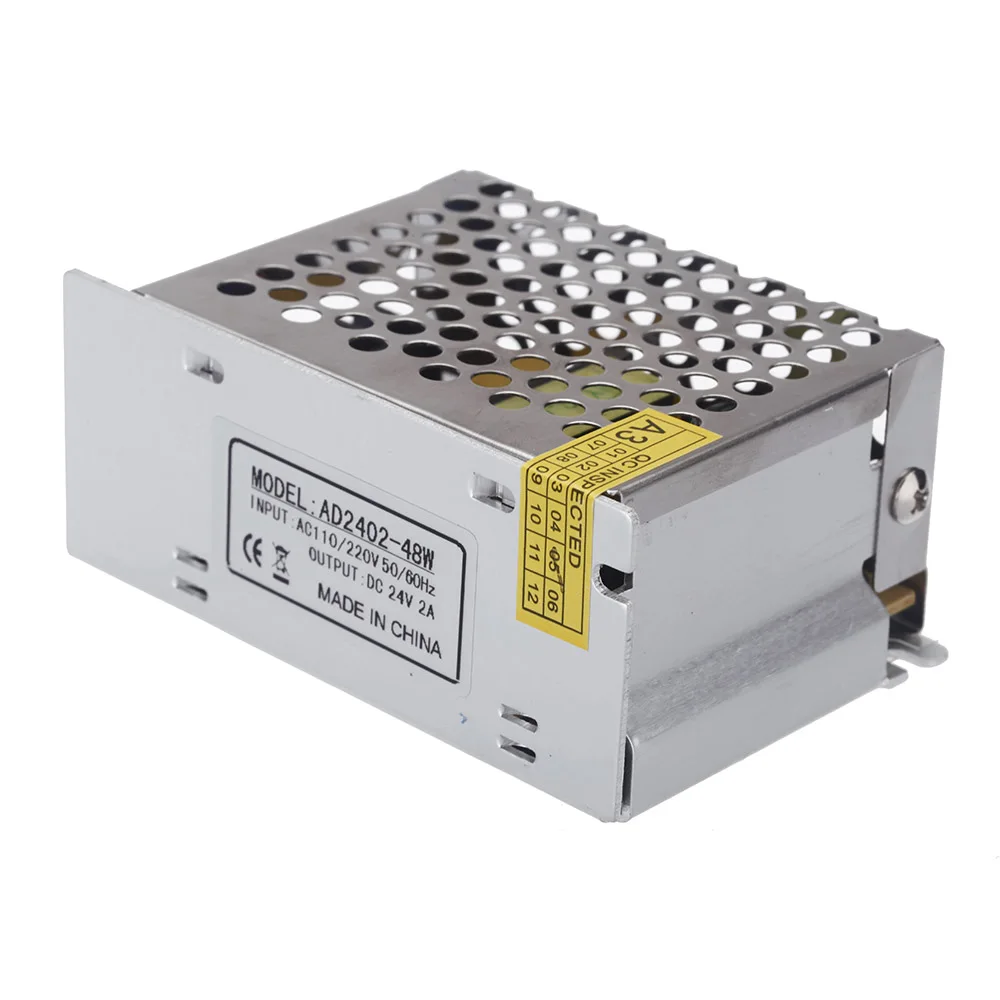 Трансформатор напряжения, аксессуары для освещения, AC 100 V/240 V к DC 24V 2A 48W источник питания для светодиодной ленты