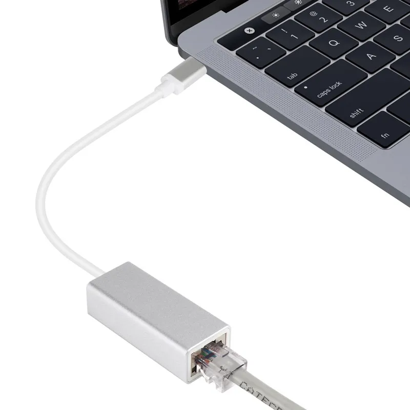 JZYuan USB C Ethernet адаптер сетевой карты USB-C для оптоволкна вай-RJ45 локальной сети для MacBook Windows 7/8/10 Тип C Ethernet 10/100/1000 Мбит/с