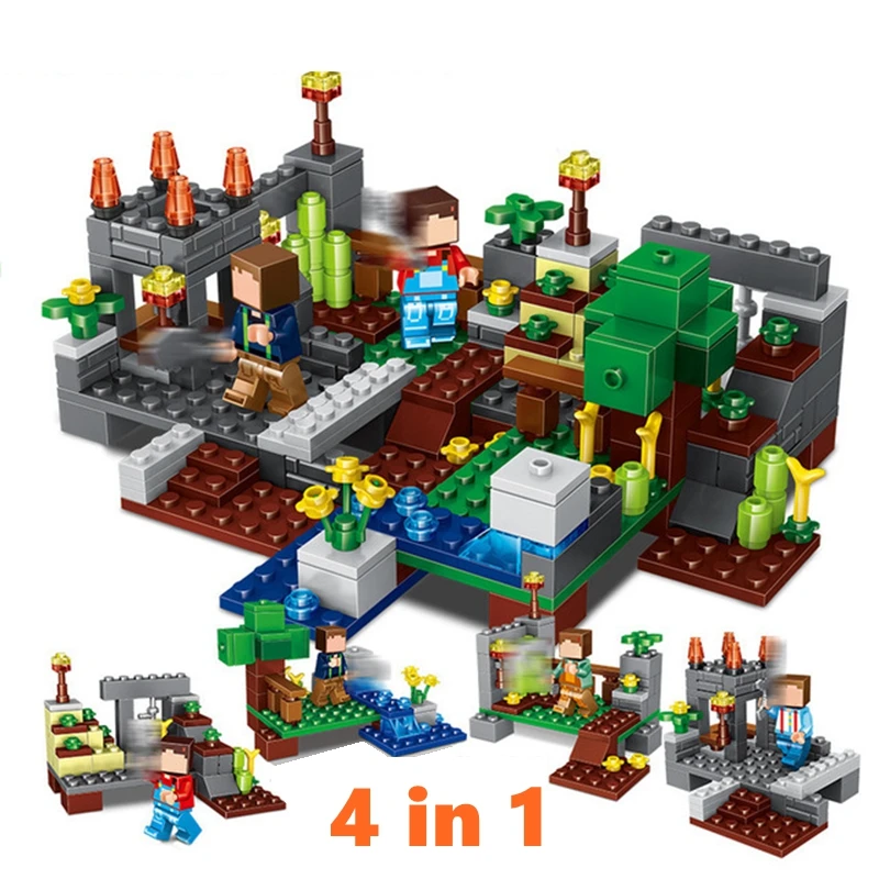 

New 4 in 1 0506 Town Group 267pcs Building Blocks Bricks Toys For Children Figures Minecraft Kit Kids Gift