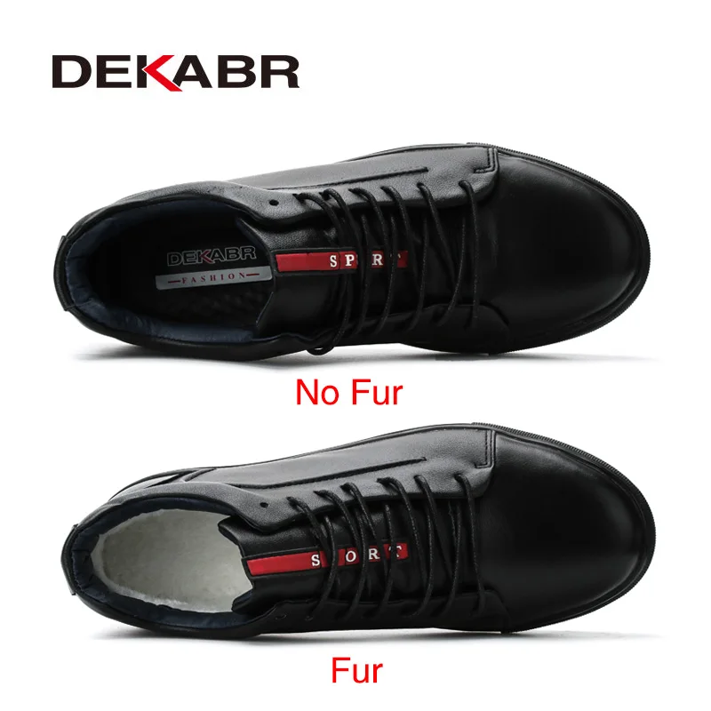 Мужские ботинки ручной работы DEKABR, черная модная повседневная теплая обувь, размеры 36-48, осень-зима