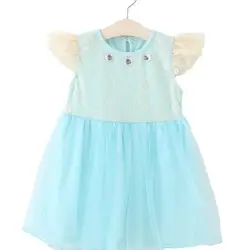 Платье Эльзы для маленьких девочек летние кружевные платья с оборками для девочек, винтажная хлопковая одежда для маленьких девочек от 1 до