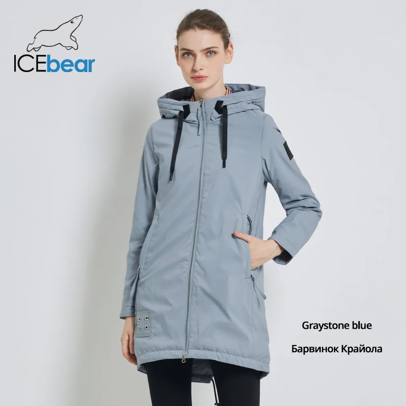 ICEbear Высокое качество нового женского осеннего пальто Модная женская куртка с капюшоном Женская одежда Модная высококачественная женская куртка с молнией GWC19028I - Color: G478