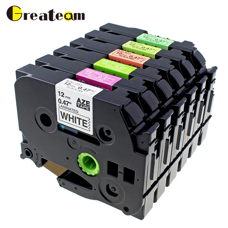 

Greateam 6pcs TZe231 TZeMQP35 TZeMQG35 TZeB31 TZeC31 TZeD31 Compatible Brother P-Touch 12mm Label Tape for Label Printer