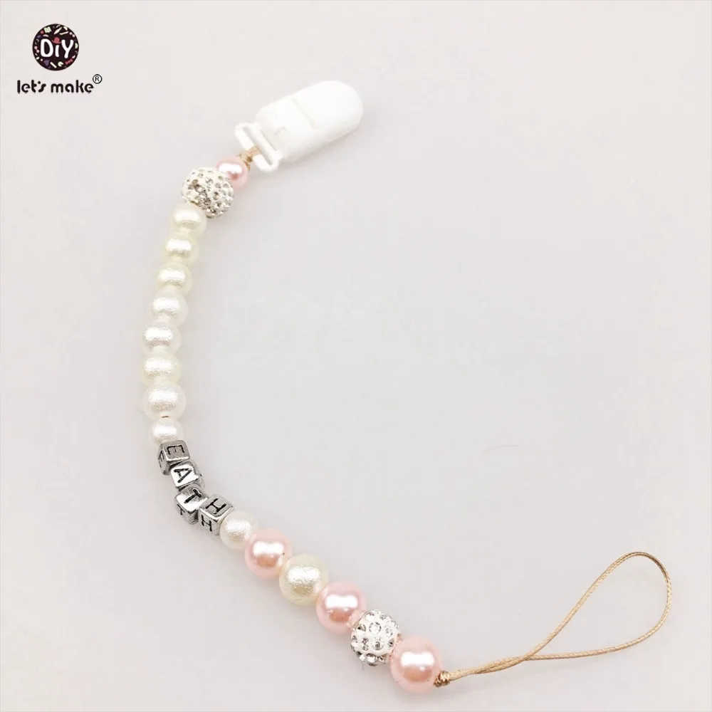 

Let's make Baby Teether Princess Pearl Customizable Personalise Pacifier Chain 3pc Chew s Dummy Clip Kid Gift Pacifier Holder