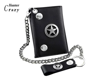 

Cool!Star Concho Mens Boys Biker Roker Leather Wallet w/ Long Key chain