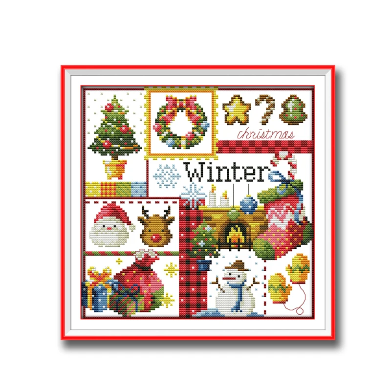 Зимний Набор для вышивки крестом снеговик Санта Клаус 11CT 14CT|14ct cross stitch kits|cross kitscross