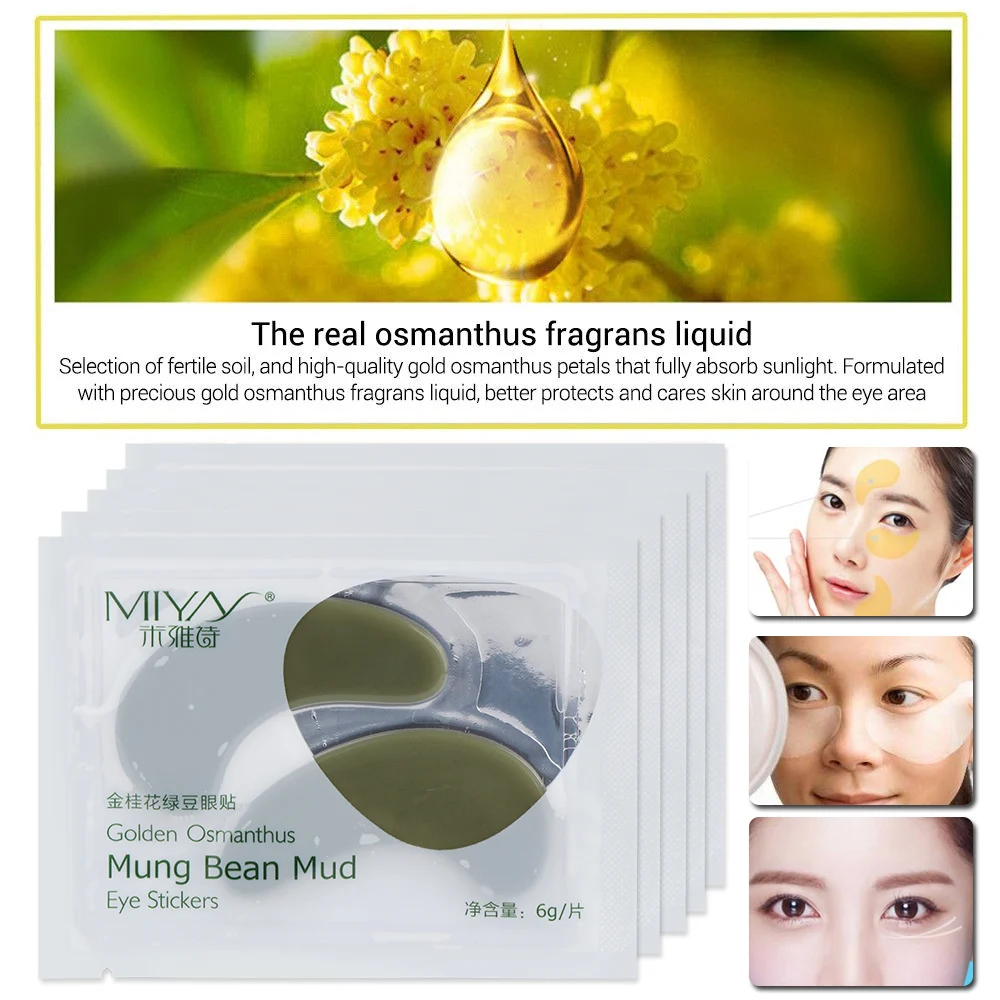 5Pcs Anti Aging Mung Bean Potato Collagen Eye Mask Dark Circle Eye Mask
