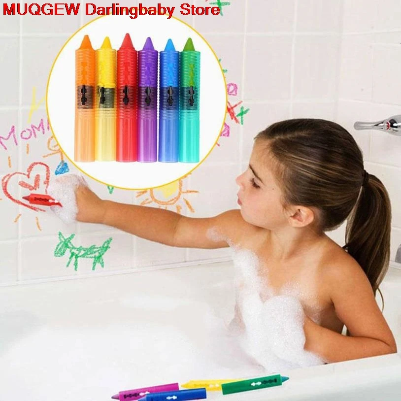 

6 PCS Washable Crayons Bathtime Play Educational Bath Toys Fun Funny Gadgets Novelty Interesting Toys For Children Birthday Gift