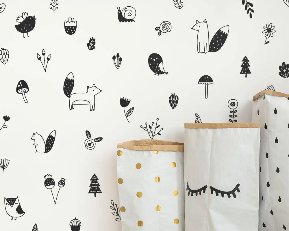 

Tribal Forest Animal Vinyl Wall Stickers Waterproof Wall Decor For Baby's Room Kids Room Wall Decals Sticker Murals wallstickers