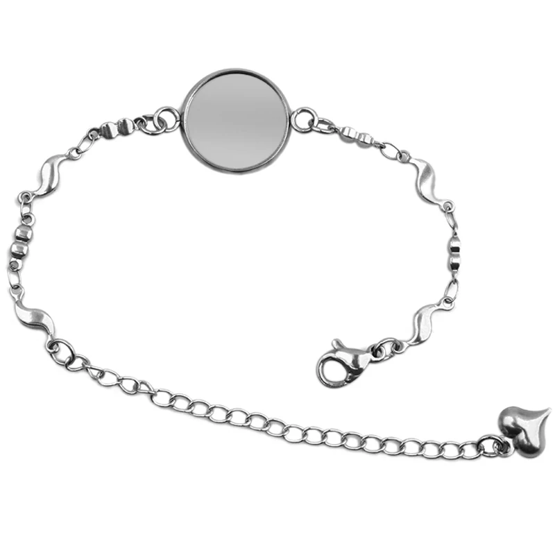 

2pcs Stainless Steel Cabochon Bracelet Settings Fit 12/14/16/18/20mm Cameo Bracelets Bezel Blank Diy Jewelry Base