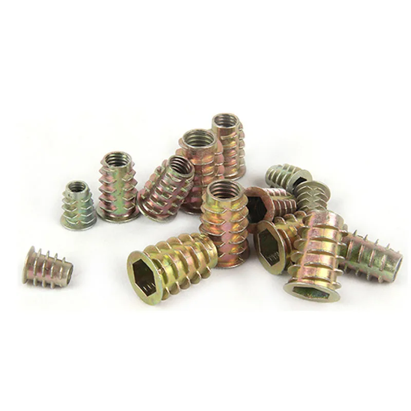 

Furniture Insert Nuts Hex Socket Drive Head Metric Thread For Wood Flanged Insert Nut Zinc Alloy M4 M5 M6 M8 M10